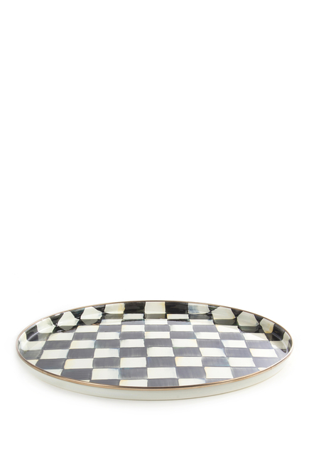 Courtly Check Enamel Round Tray
